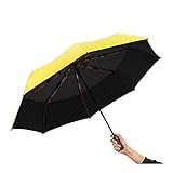 Dieser Regenschirm hat eine umgekehrte Schlussfunktion Der umgekehrte kompakte Regenschirm hält Sie trocken, wenn Sie das Auto im Regen, rotes Faser-Skelett, sichtbares, sichtbares, Silikon-Griff, ein- und ausschalten.