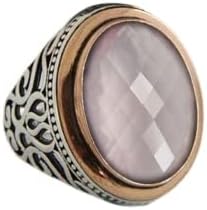 925 Sterling Silver Ring, Rose Quartz Men Ring, Men Handmade Statement Ring, Vintage Ring, Signet Men Ring, Pink Quartz Men Ring, Cocktail Ring, Two