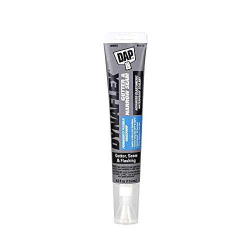 DAP Dynaflex Gutter & Narrow Seam Advanced Elastomeric Waterproofer, White, 4.5 Oz (7079818399)