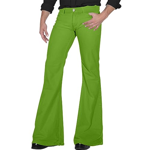Work Pants for Men Retro Leg Wide Leg Vintage 70S Disco Outfits for Men Classic Stretch Flare Dancing Trousers
