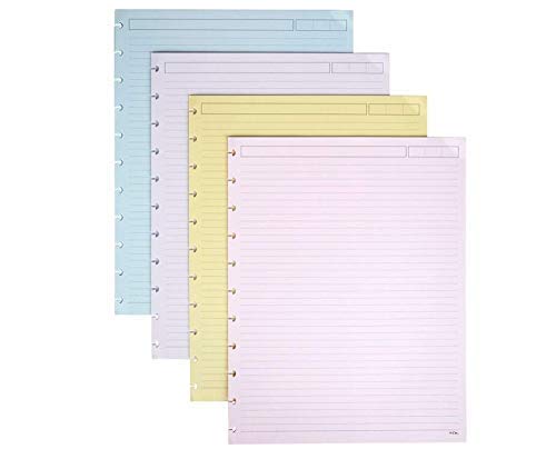 TUL Letter Size Narrow Ruled Refill Pages, 8.5x11 inch, 100 Pages, Assorted Colors