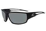 Edge TSK21-G15-7 Kazbek Polarized Wrap-Around Safety Glasses, Anti-Scratch, Non-Slip, UV 400, Military Grade, ANSI/ISEA & MCEPS Compliant, 5.04' Wide, Black Frame/G-15 Silver Mirror Lens