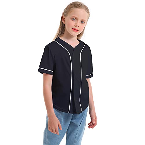 Mowbeat Boys Baseball Jersey Kids Short Sleeve Girls Hip Hop T Shirts Toddler Sport Button Down Jersey Shirt2