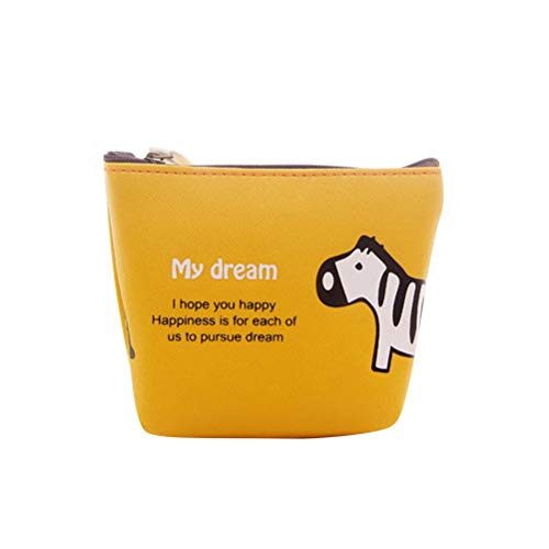 Preisvergleich Produktbild BESTOYARD Kreative Niedlichen Tier Geldbörse Kleine Tragbare Aufbewahrungstasche Brieftasche Tasche Reißverschlusstasche Kleinigkeiten Speicherorganisator (Gelbe Zebra)