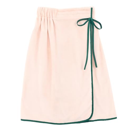 Image of Bella Sleep + Spa Women's Ultra Soft Plush Luxury Spa Shower Bath Wrap with Adjustable Closure, One Size, Light Pink /Green
