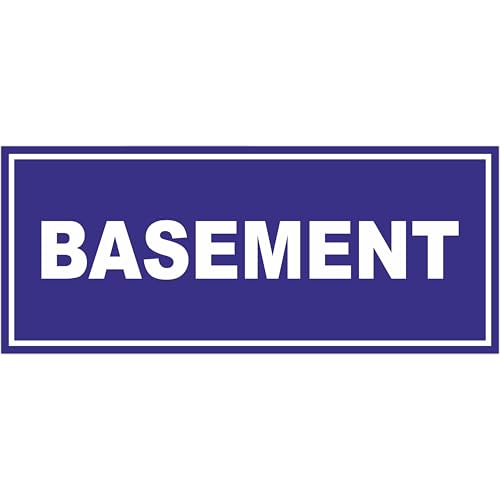 Image of ATTRACTSO - Basement Sign Self Adhesive Laminated Sticker for Home, Office, Shop, Hospital, Hotel, Theatre, Restaurant - 12 inchx5 inch inch (Blue)