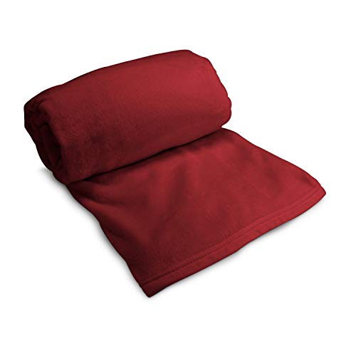 Couverture en microfibre bordeaux plaid chaud 34x30x11cm jeté de canapé