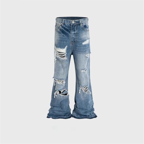 Men’s High Street Washed Frayed Vintage Baggy Jeans, Loose Fit, Straight Leg Oversized Cargos2