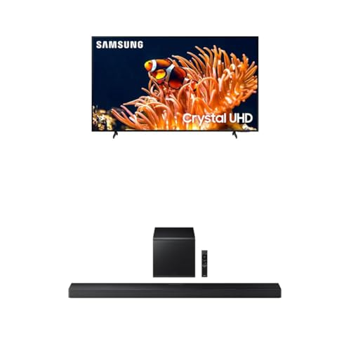 Image of Samsung 75-Inch Class 4K Crystal UHD DU8000 Series HDR Smart TV w /Object Tracking Sound Lite, (UN75DU8000, 2024 Model) + Samsung Q-Series Soundbar HW-QS700F 3.1.2 ch Subwoofer (2025 Model)