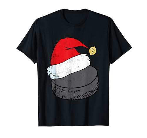 Jugador de hockey sobre hielo de Navidad | Divertido hockey sobre hielo de Navidad Camiseta