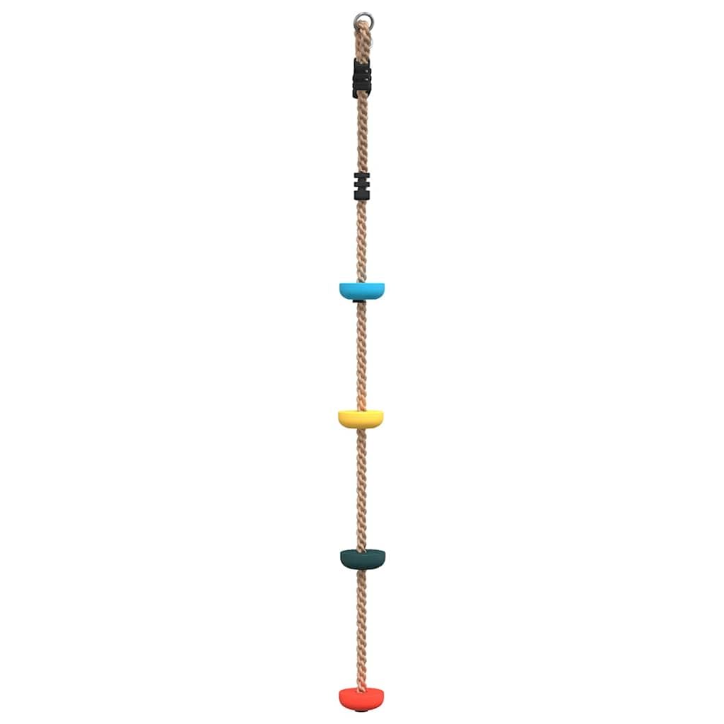 Huśtawka talerzowa z liną wspinaczkową, wielokolorowy materiał PE, wysokość całkowita 140 cm, 4 stopnie, nośność 50 kg, akcesoria do wieży zabaw, huśtawek, ściany wspinaczkowej, ogrodu i