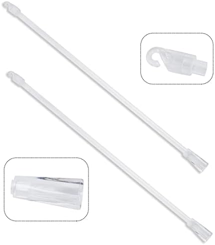 12 Inches Long 2 Pieces Blind Wand Vertical Blinds Replacement Parts, Clear Blind Rod with Hook and Grip, Plastic Blind Opener Long Window Blind Stick Tilt Rod