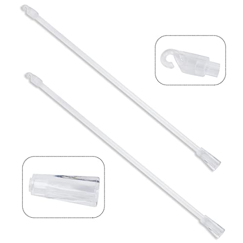 12 Inches Long 2 Pieces Blind Wand Vertical Blinds Replacement Parts, Clear Blind Rod With Hook And Grip, Plastic Blind Opener Long Window Blind Stick Tilt Rod #TOP2