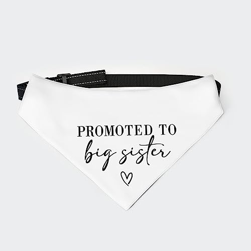 vercosee Promoted Big Sister Dog Bandana,Dog Big Sister Sign,Dog Scarf with I'm The Big Sister,Dog Shirt Pregnancy Announcement Upgraded Fabric, Buckle Design (Large)