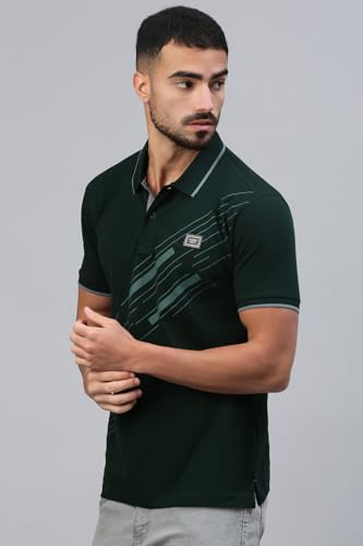 Image of Classic Polo Men's Half Sleeve Polo Neck Slim Fit Printed T-Shirt