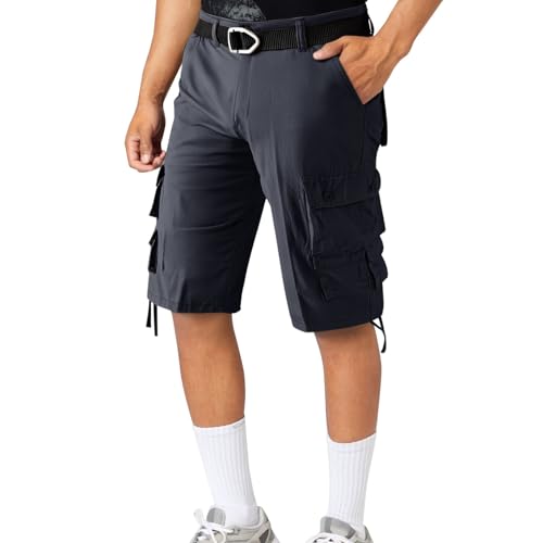 Short cargo pour homme casual avec poches multiples et longueur genou de 22,9 cm