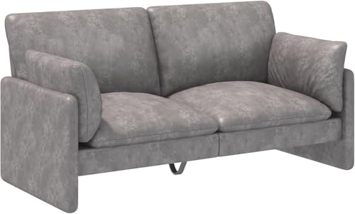 UNIONLINE 3 Seater Sofa, 172 cm, Ledersofa, Couch, groß, modernes Liebessitz-Sofa, 2-3-Sitzer für Wohnzimmer, Schlafzimmer, Wohnung, Home Office, Grau UNIONLINE 3 Seater Sofa, 172 cm, Ledersofa, Couch, groß, modernes Liebessitz-Sofa, 2-3-Sitzer für Wohnzimmer, Schlafzimmer, Wohnung, Home Office, Grau