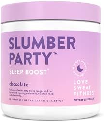 Love Sweat Fitness - Slumber Party - Sleep Boost - Chocolate - 28 Servings, Improves Sleep, Supports Muscle Recovery - Vegan, Gluten Free, Non-GMO