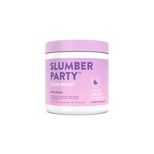 Love Sweat Fitness - Slumber Party - Sleep Boost - Chocolate - 28 Servings, Improves Sleep, Supports Muscle Recovery - Vegan, Gluten Free, Non-Gmo #TOP5