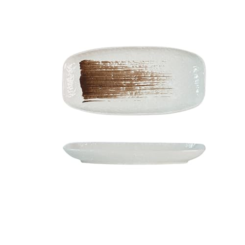 SHIHEER 長角皿 8インチ 5枚セット 陶器 お皿セット すし 焼物皿 焼き物皿 魚 皿 取り皿 刺身皿 焼き魚皿 寿司皿 長皿 魚料理 和食 食器セット 魚焼き器 揚げ物 お茶 長方形 プレート 食器 レストラン 居酒屋 業務用 和風 磁器 おしゃ