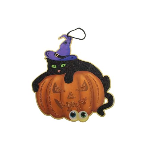 Colgante Decorativo de Calabaza y Gato para Halloween