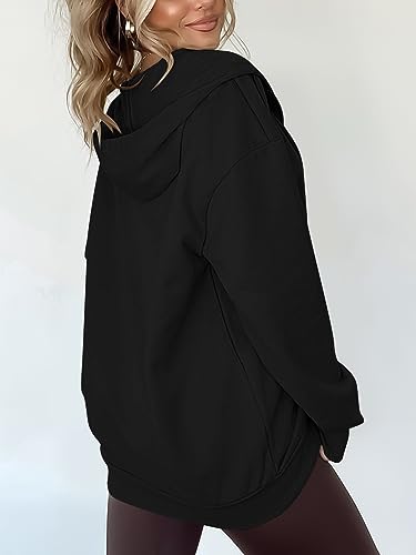LYHIPSS Oversized Damen-Hoodies mit durchgehendem Reißverschluss, Langen Ärmeln, Kordelzug und Taschen
