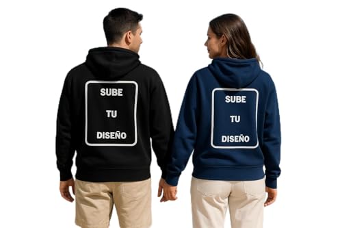 C&P Sudadera Personalizada con Gorro | 50% algodón / 50% poliéster | Impresión De Calidad | Elige tu Talla | 280 GR, Personalizacion DTF