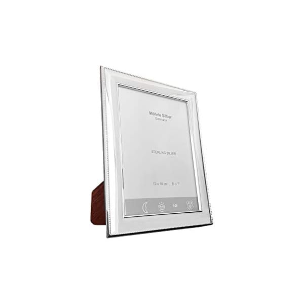Stock-Fachmann Bilderrahmen echtes Sterling-Silber 925 aufstellbar Hoch- und Querformat mit Holz-Rückwand…