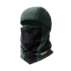 AstroAI Balaclava Ski Mask Winter Fleece Thermal Face Mask Cover for Men Women Warmer Windproof Breathable, Cold Weather Gear for Skiing, Outdoor Work, Riding Motorcycle & Snowboarding, Green-M