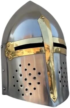 Medieval Knight Sugerloaf Helmet Great Helmet Templar Helmet-Larp Costume Cosplay & Roleplay