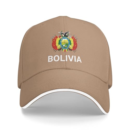 Gorra boliviana de apoyo para hombre y mujer, con escudo de armas de Bolivia, Natural, talla única