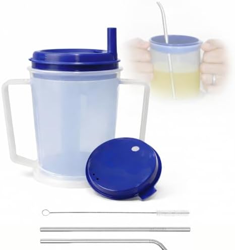 Adult Sippy Cups for Elderly Spill Proof with Straw image 5
