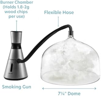Smoking Gun w XL 7-1/4" Dome- Electric Portable Smoker for Food, Drinks, Meat, Cheese, Whiskey Bourbon Cocktails- Faster than Smoker Box, Large Dome w XL Capacity Indoor Outdoor Infuser, Gift for Him