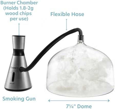 Smoking Gun w XL 7-1/4" Dome- Electric Portable Smoker for Food, Drinks, Meat, Cheese, Whiskey Bourbon Cocktails- Faster than Smoker Box, Large Dome w XL Capacity Indoor Outdoor Infuser, Gift for Him