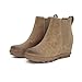 Athlefit Women's Wedge Boots Comfortable Ankle Wedge Khaki Booties Size 8