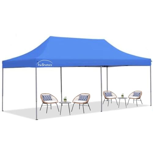 Image of 10x20ft / 3x6m Pop up Outdoor Canopy Tent | Portable Shade Instant Folding Gazebo Tent | Heavy Duty Gazebo Canopy Shelter 2 Mins Installation | White, 40Kgs (Black)