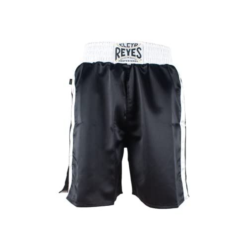 CLETO REYES Satin Boxing Trunks, Black/White, X-Small, Boxing, Kickboxing, Muay ...