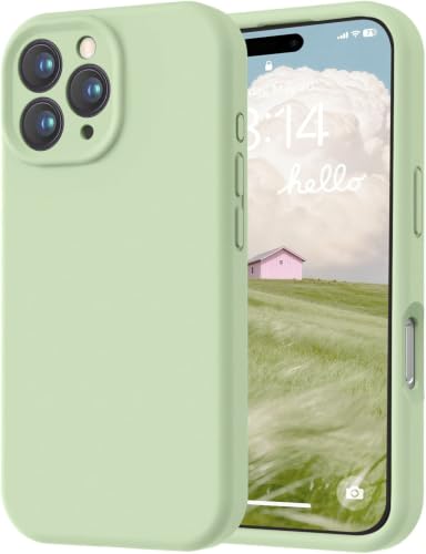 Image of LOVE 3000 Designed for iPhone 16 Pro Case, Premium Silicone with [Soft Anti-Scratch Microfiber Lining] Shockproof Protective Phone Case for Men Women Girls 6.3 inch, Matcha