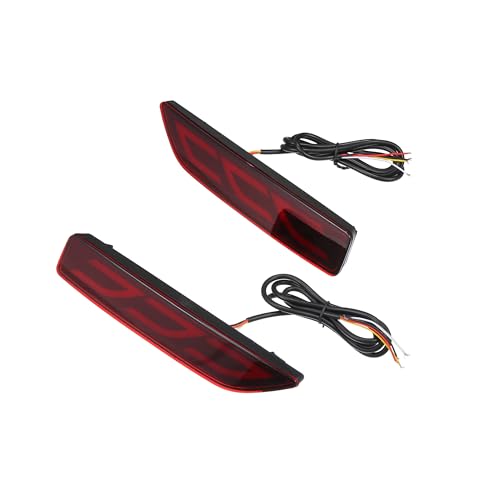 Hihaha Rear Bumper Reflector Fog Brake Driving Tail Turn Signal Light Red Amber LED for Honda CRV 2007 2008 2009 Plastic Red Lens 1 Pair Durable Material