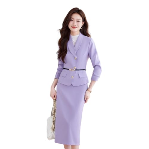 Ensemble blazer haut de gamme veste manches longues et jupe tailleur