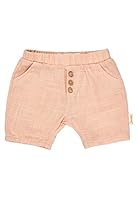 Sterntaler Shorts Leinenoptik - Kurze Babyhose aus Baumwolle in Leinenoptik - Mädchen Sommerhose mit elastischem Bund und Zierknöpfen - Baby und Kinder Bekleidung - Aprikose, Größe 80