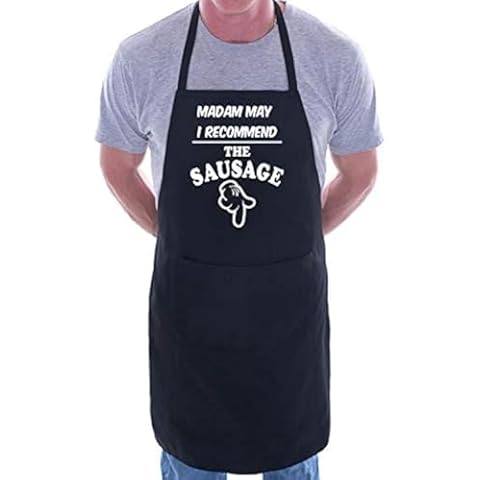 Print4U Slogan Cooking Apron - Sausage Black Cover