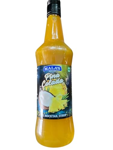 Image of Mala's Fruit Mocktail Syrup Pina Colada 750ML Bottle | Mixer for Cocktails, Drinks, Sharbat, Sorbets, Juices, Beverages (Pack of 3)