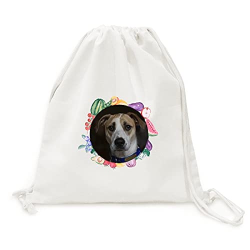 Sac en tissu pliable pour fruits et légumes portrait de chien marché