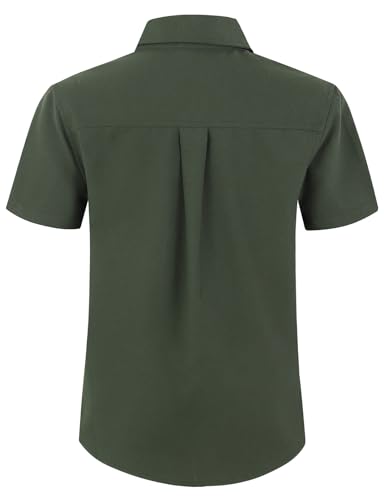 Spring&Gege Boys' Short Sleeve Oxford Button Down Shirt Formal Uniform Dress Shirt2