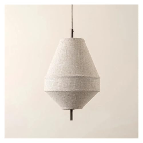 Lustre suspension en fer forgé style vintage et tissu blanc froid pour une chambre moderne