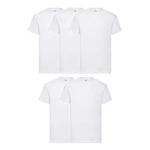 Fruit of the Loom Original T., T-Shirt Uomo, Bianco (White 30), X-Large(Pacco da 5)