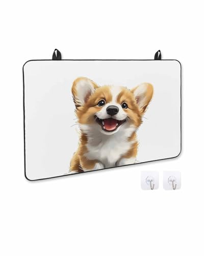 Stove Cover for Electric Stove, Watercolor Cute Puppy Modern Cartoon Animal Stove Top Cover for Glass Top, Heat Rubber Mat Foldable Cooktop Cover Top Protector, 31