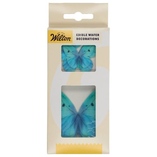 Wilton Edible Wafer Decorations Butterflies Omre Blue: Papillons en papier comestible ombrés...