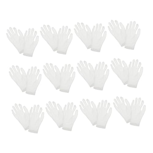 LIFKOME 12Pairs Cotton Gloves for Moisturizing Hands Soft White Cotton Working Gloves Adult Overnight Use for Dry Skin Comfortable Breathable